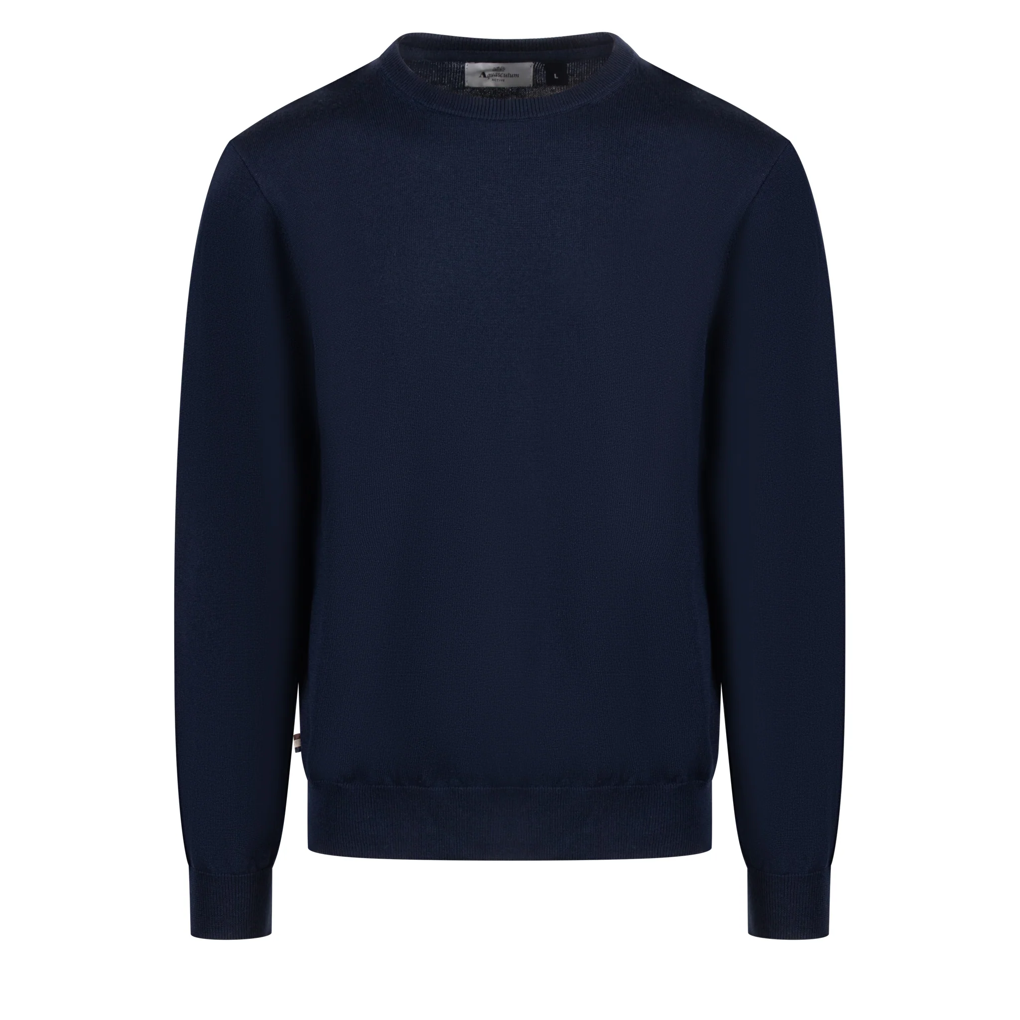 Mens Aquascutum Active Navy Club Check Sleeve Knit