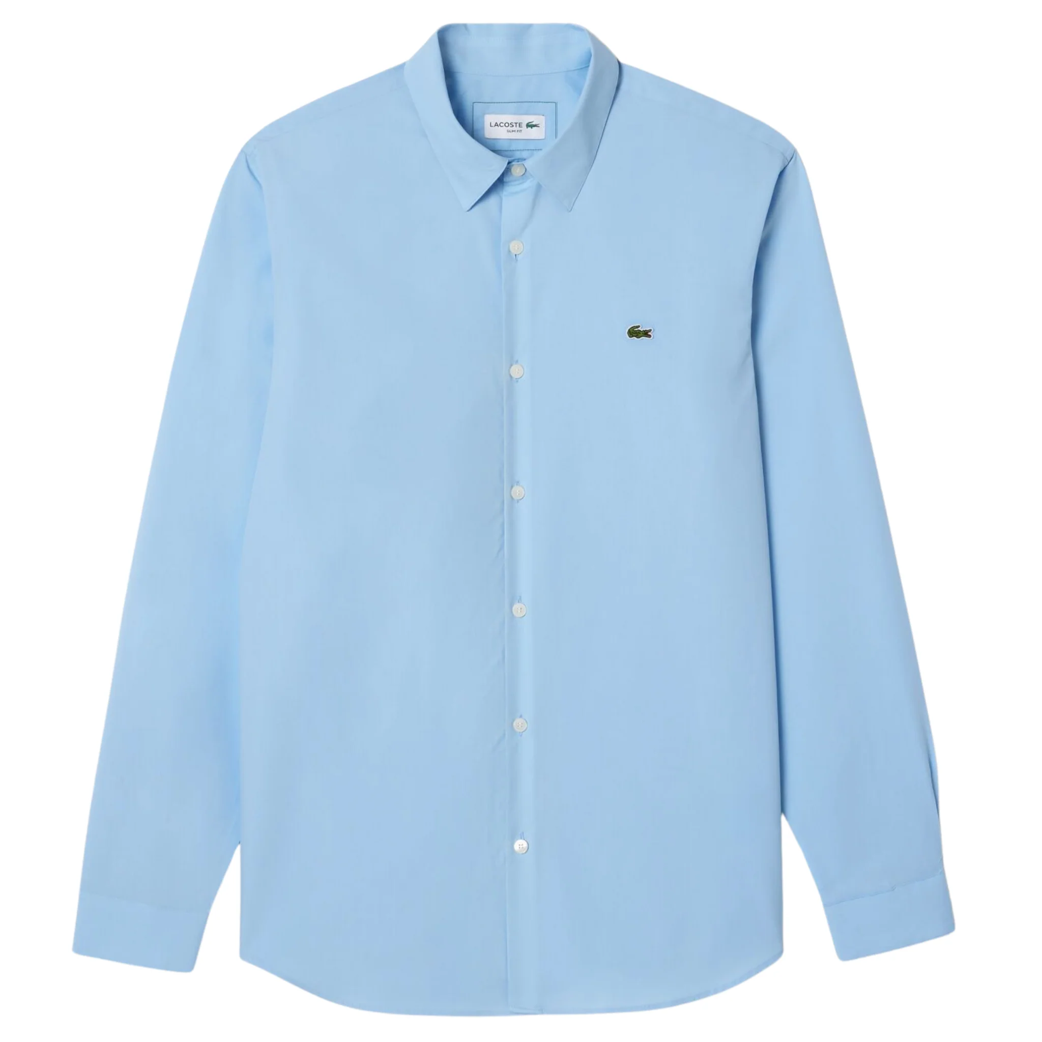 Mens Lacoste Overview Blue Cotton Poplin Slim Fit L/s Shirt