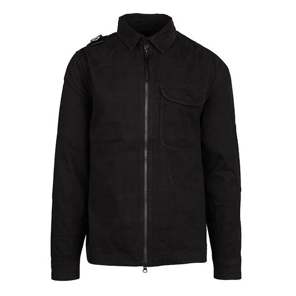 Mens MA.STRUM Jet Black Zip Front Overshirt