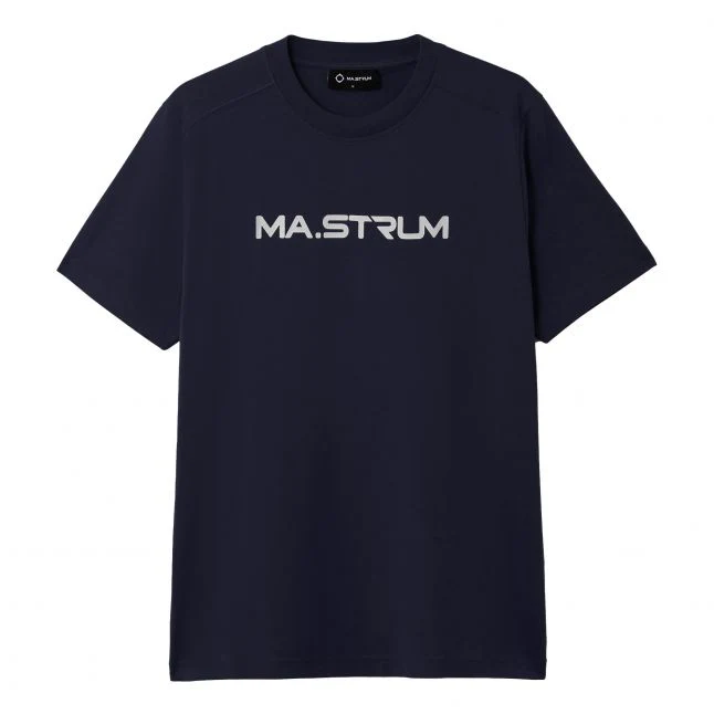 Mens MA.STRUM Ink Navy/White Chest Print S/s T Shirt