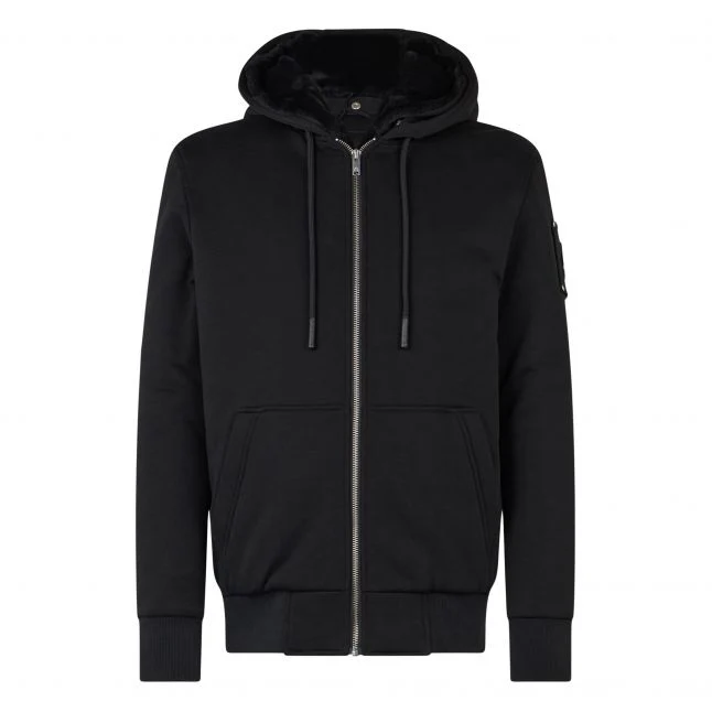 Mens Moose Knuckles Black Classic Bunny Hoodie