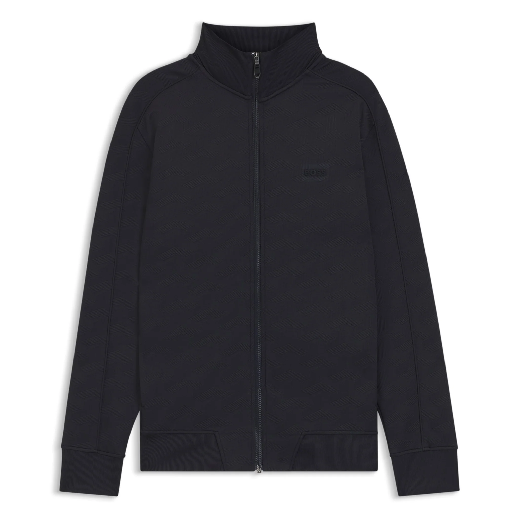 Mens BOSS Dark Blue SW_Mirror Zip Through Sweatshirt