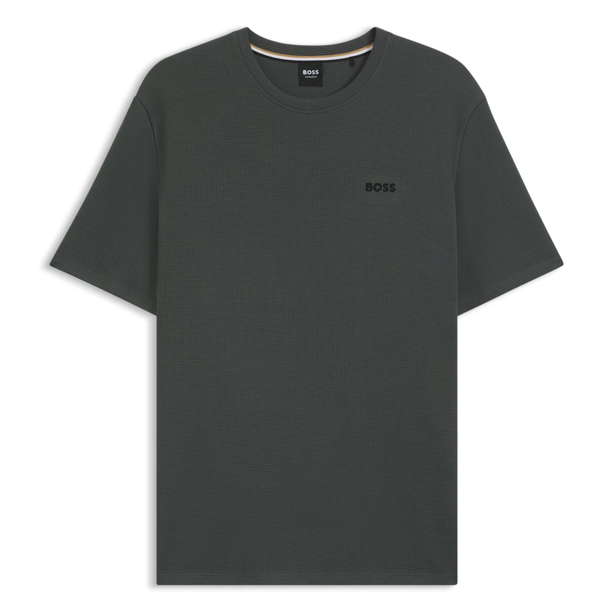 Mens BOSS Dark Green Waffle Lounge S/s T Shirt