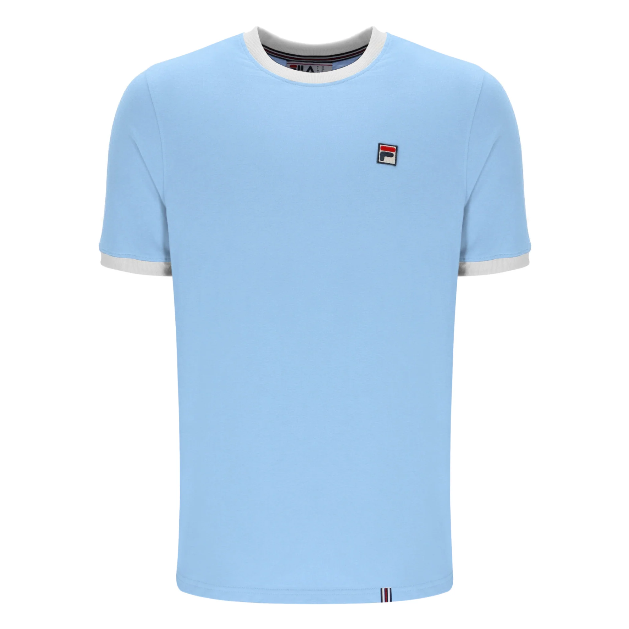Mens Fila Frozen Fjord/White Marconi Essential Ringer S/s T Shirt