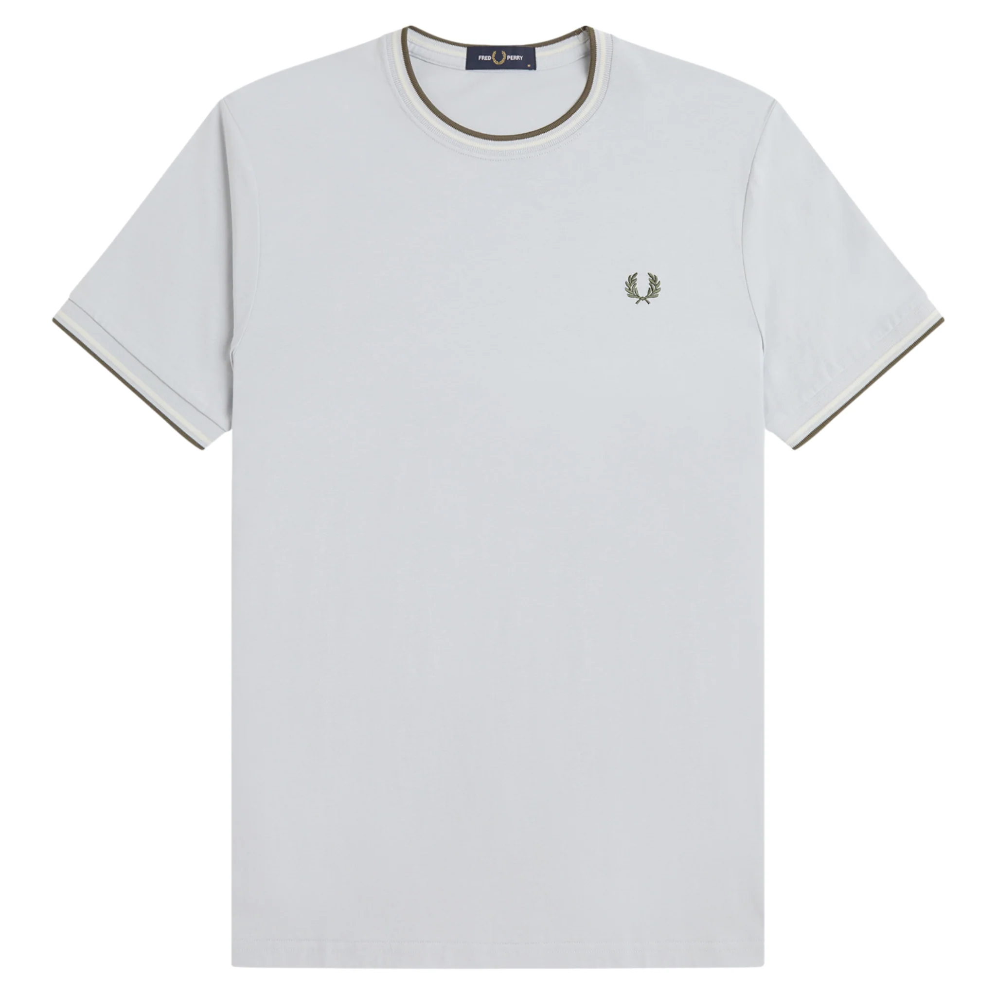 Mens Fred Perry Dusky Blue/Ecru/Laurel Twin Tipped S/s T Shirt