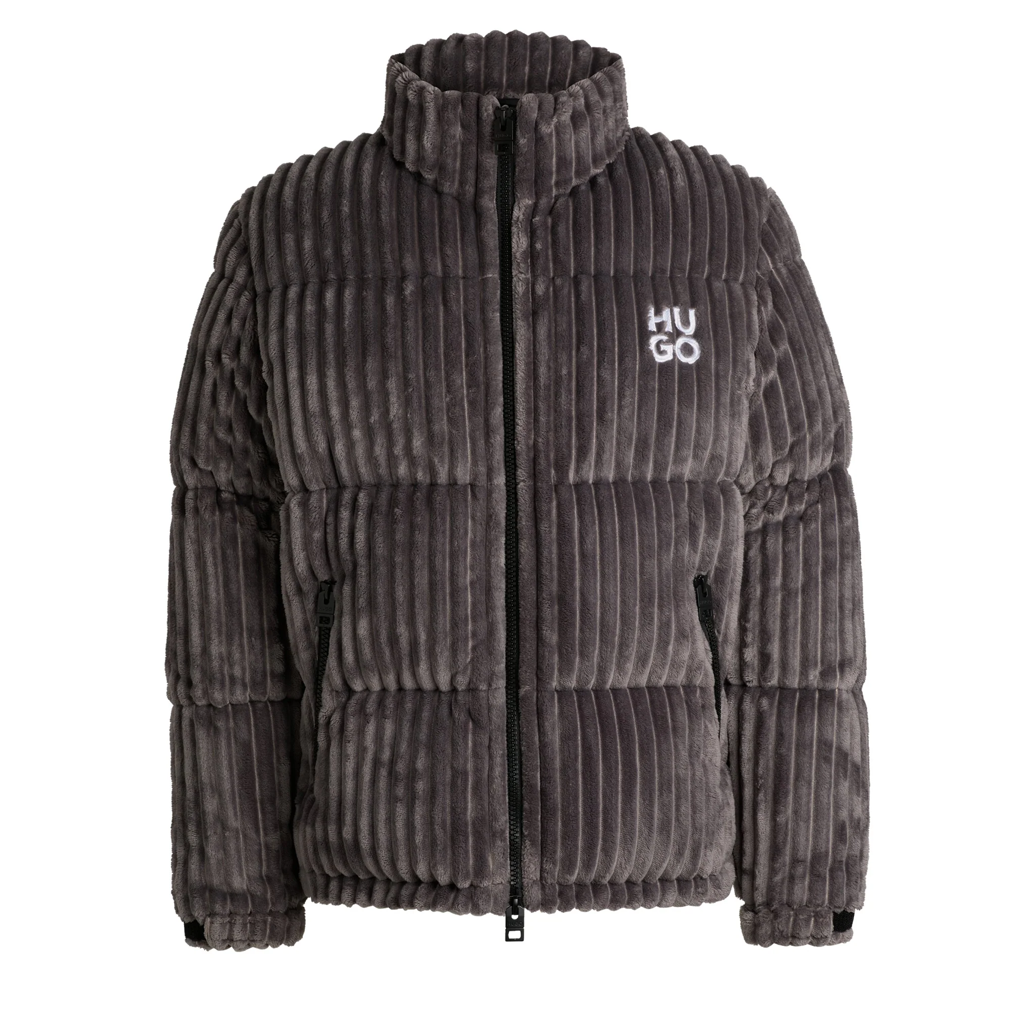 Mens HUGO Medium Grey Biron2442 Cord Padded Jacket