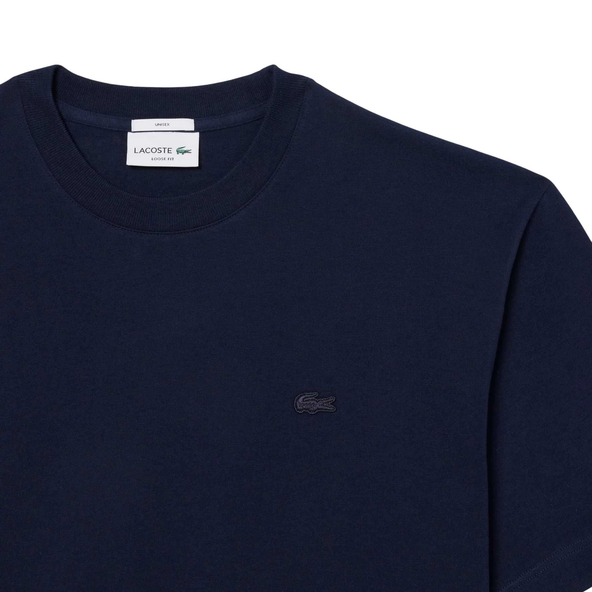 Mens Lacoste Navy Loose Fit Heavy Jersey S/s T Shirt - Image 2