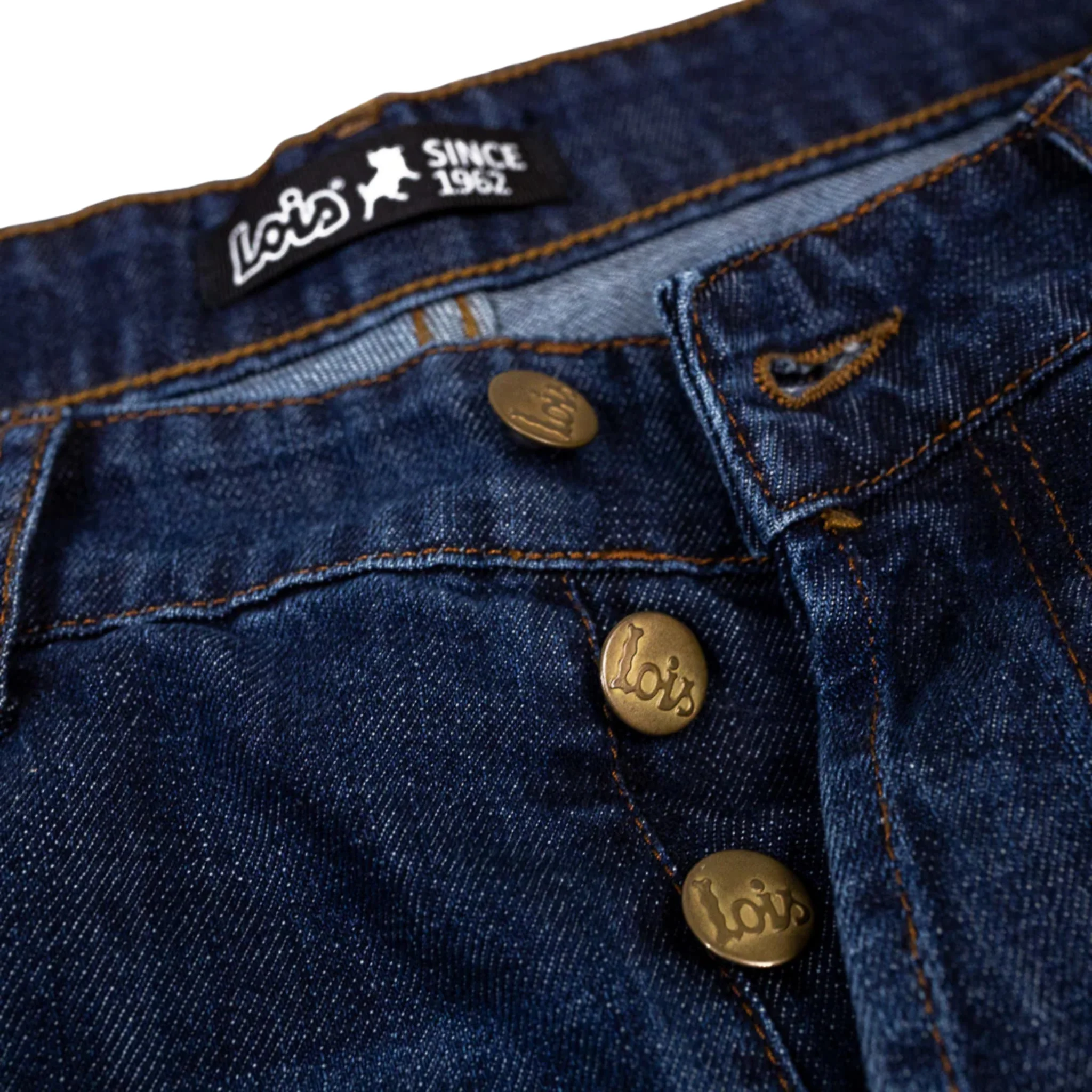 Mens Lois Dark Stone Wash Terrace Tapered Fit Jeans - Image 3