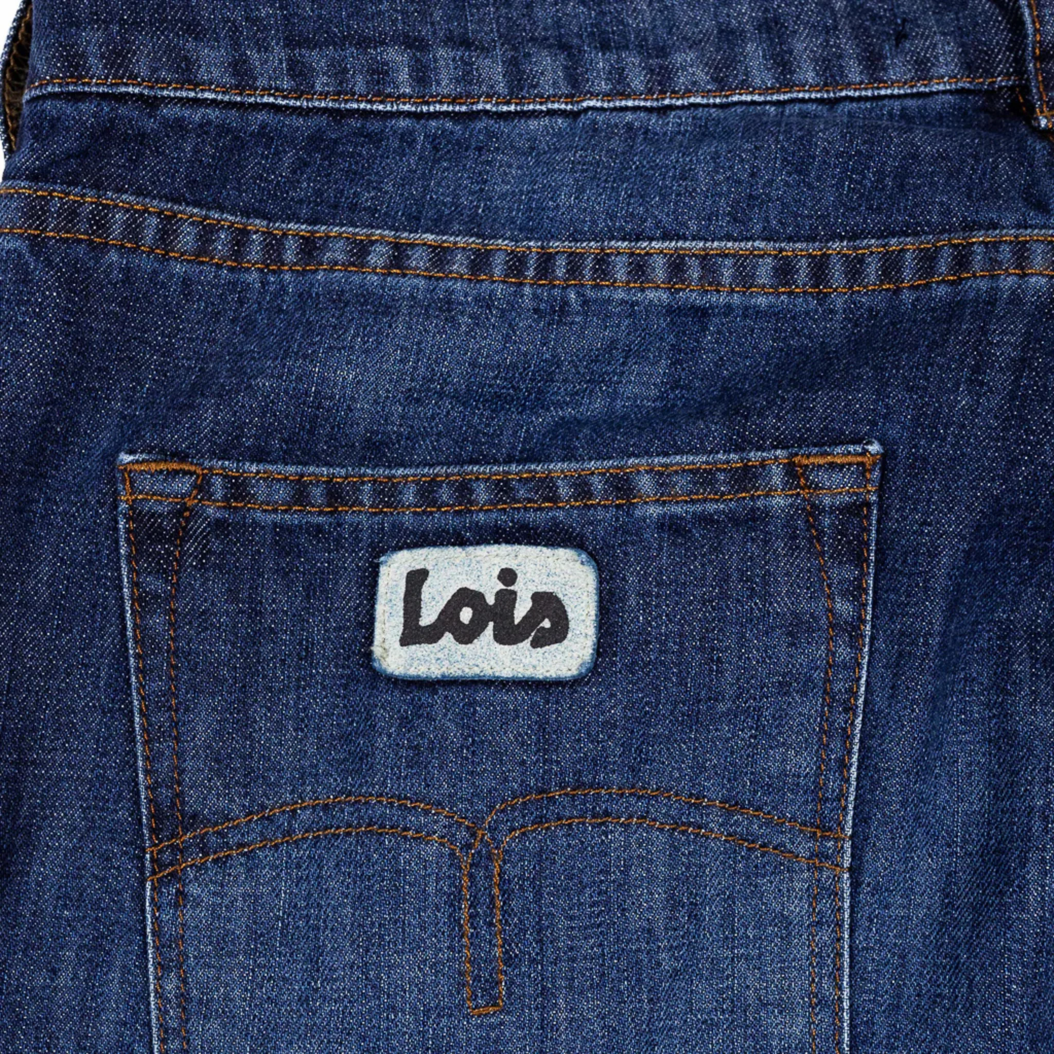 Mens Lois Dark Stone Wash Terrace Tapered Fit Jeans - Image 5