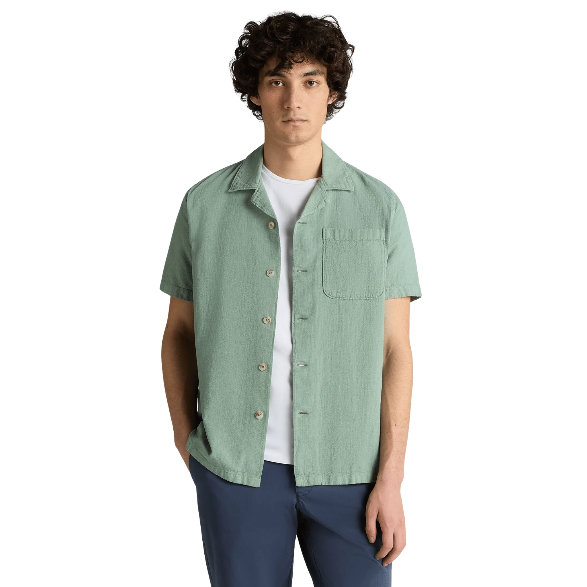 Mens Remus Uomo Green Casual S/s Shirt - Image 3