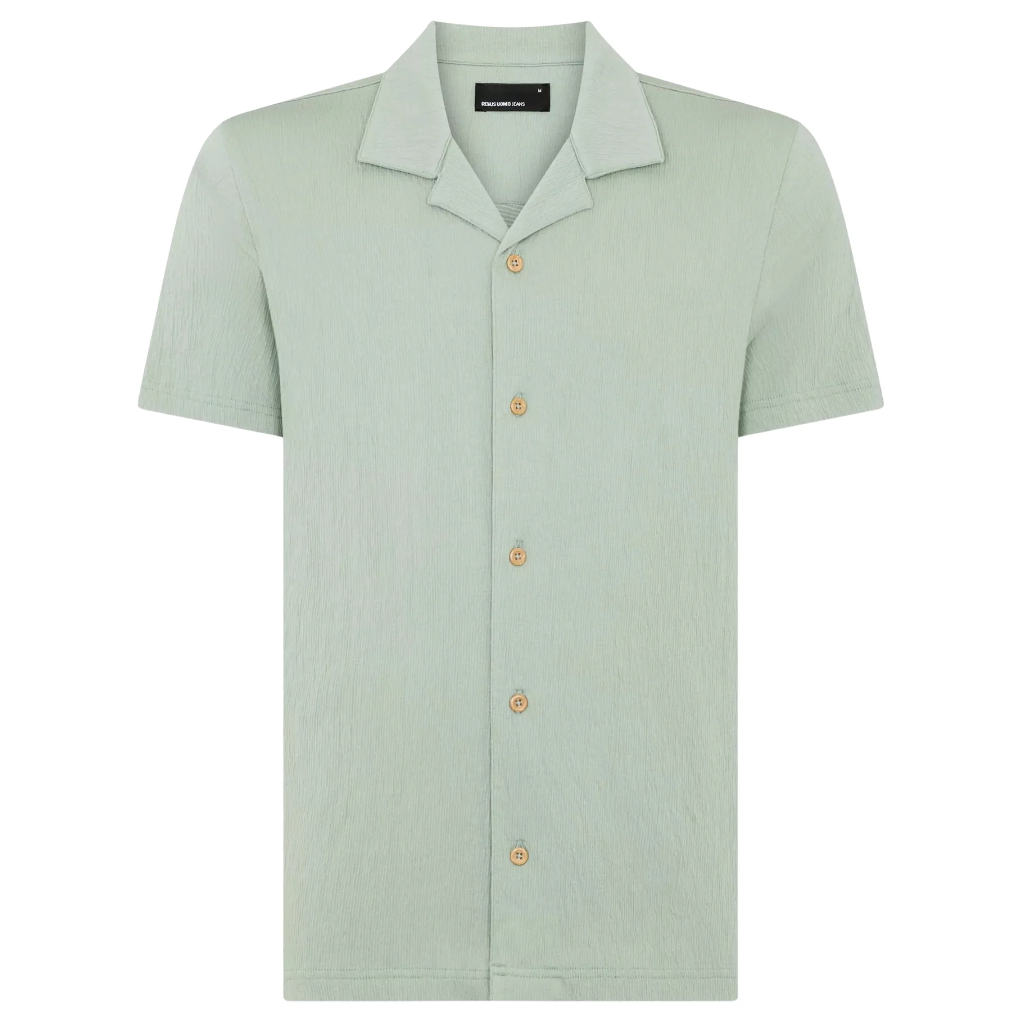 Mens Remus Uomo Iceberg Green Wrinkle Effect Jersey S/s Shirt
