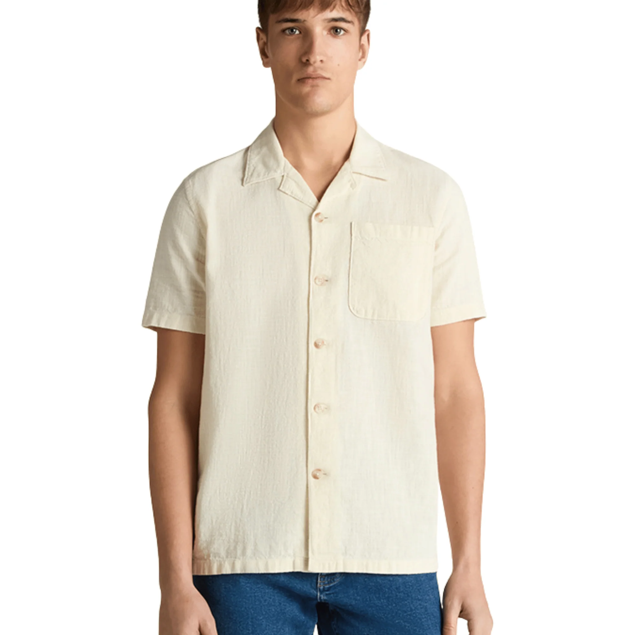 Mens Remus Uomo Stone Casual S/s Shirt - Image 3