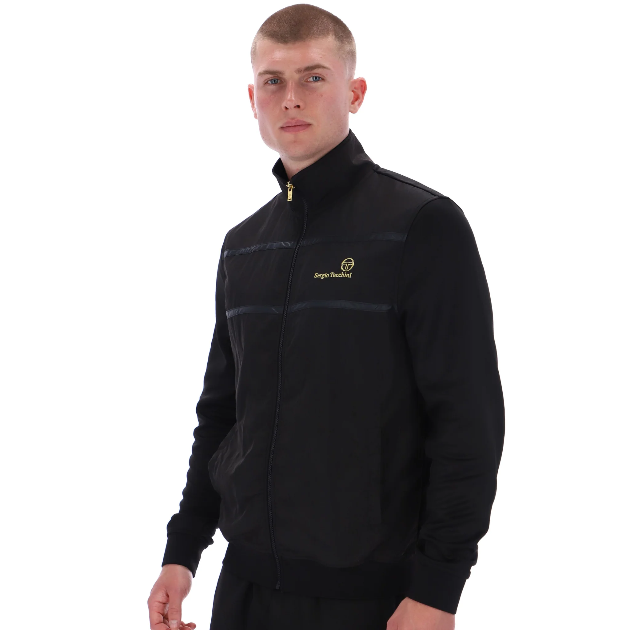 Mens Sergio Tacchini Black Cassio Track Top