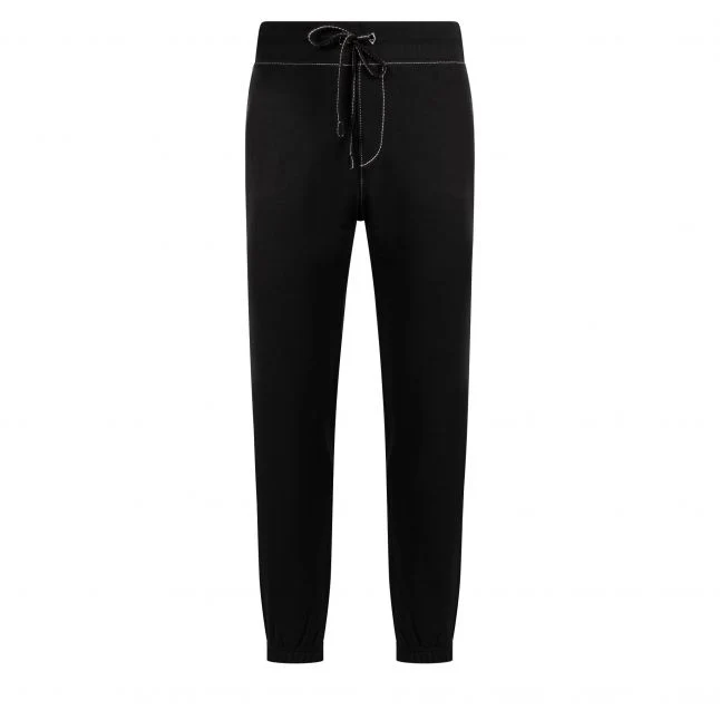 Mens True Religion Jet Black/White Big T Joggers