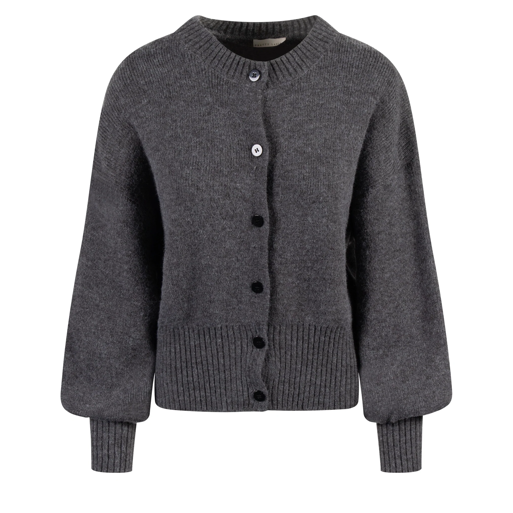 Womens Pretty Lavish Charcoal Etta Knit Co-ord Bomber Jacket