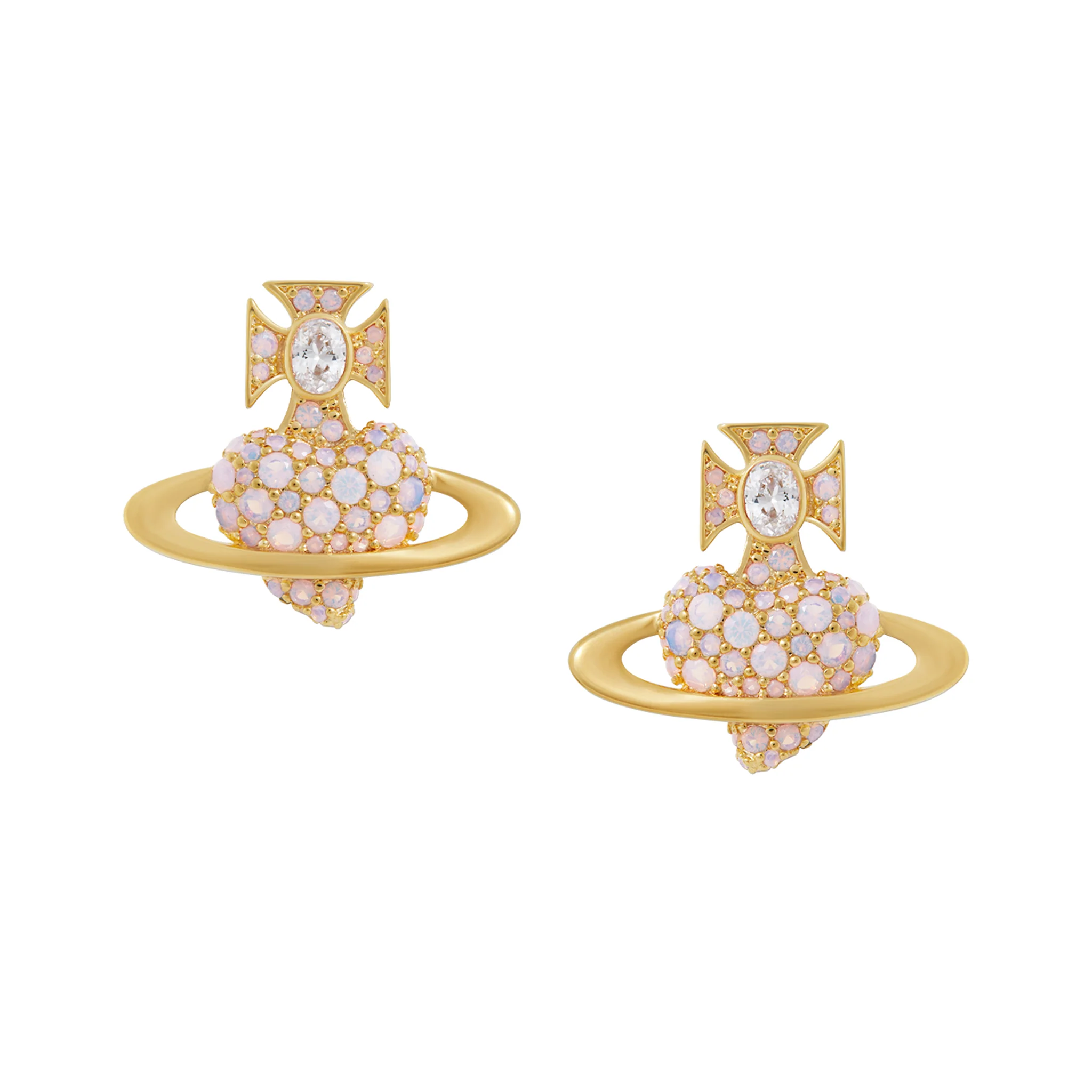 Vivienne Westwood Gold/Milky Pink Agnatha Earrings