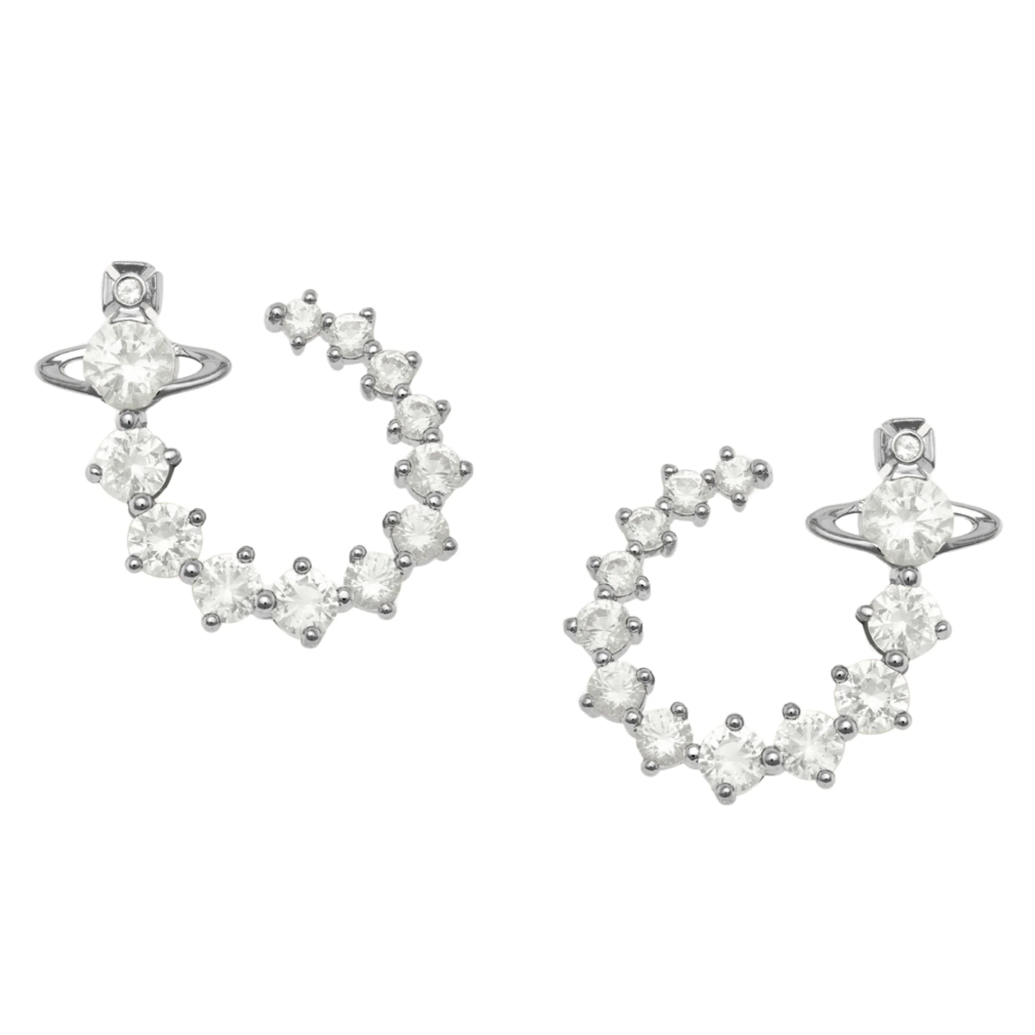 Vivienne Westwood Platinum/White CZ Lydia Earrings