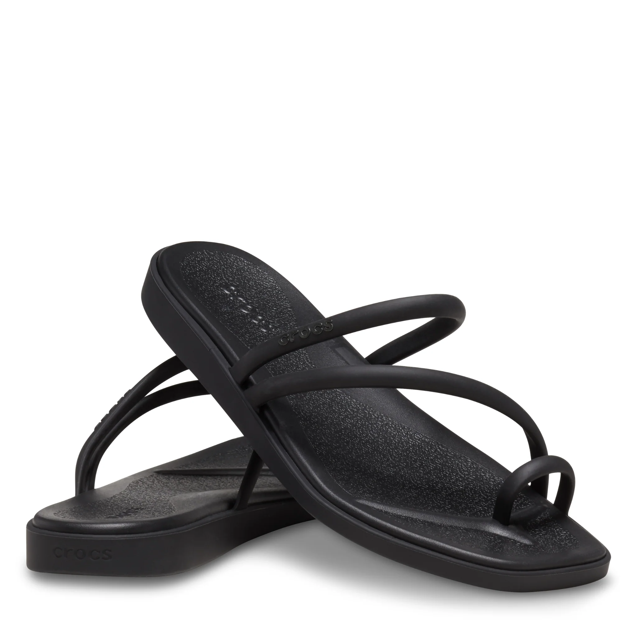 Womens Crocs Black Miami Toe Loop Sandals - Image 3
