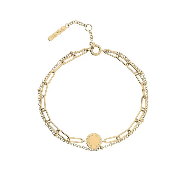 Womens Olivia Burton Gold Illusion Stacking Bracelet