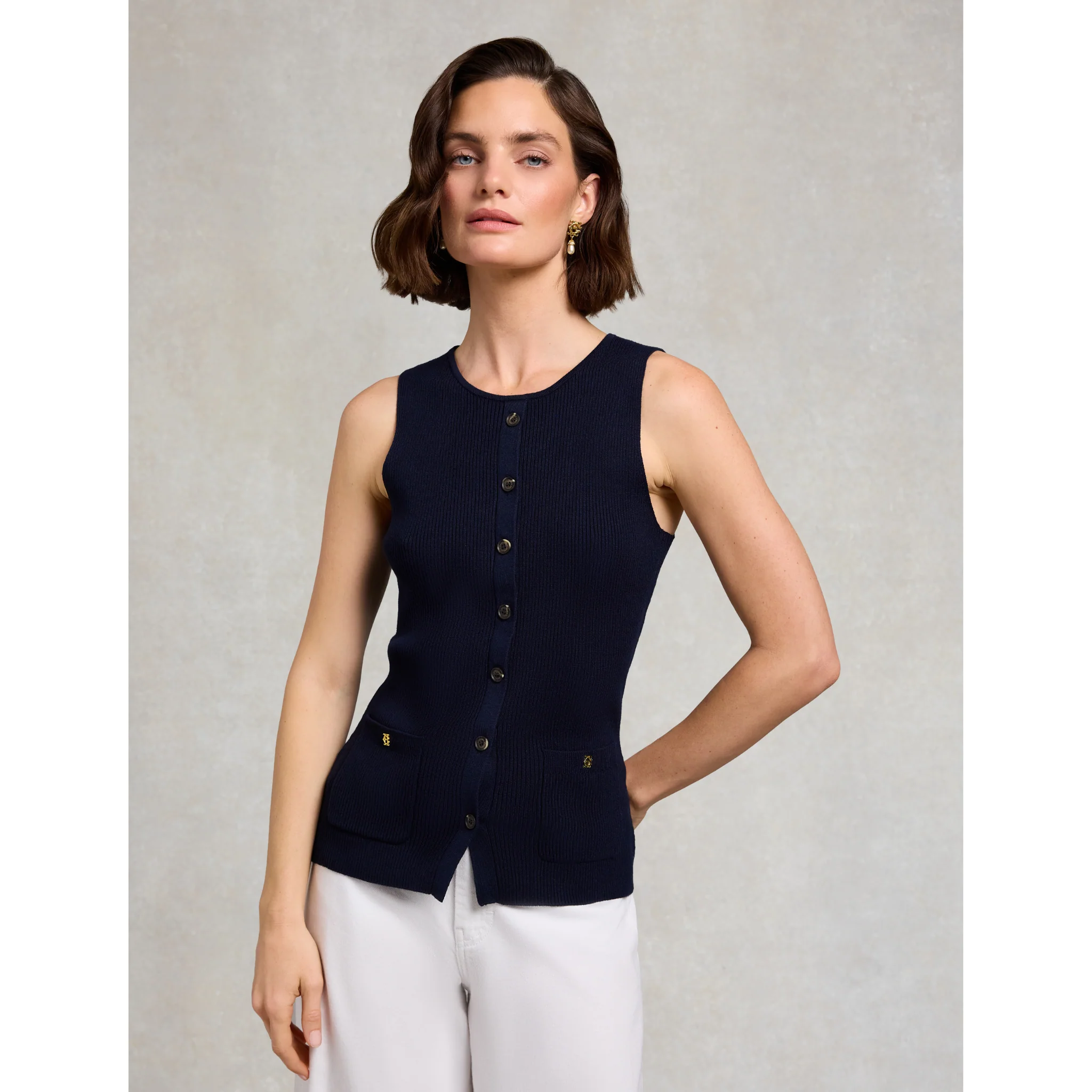 Womens Holland Cooper Ink Navy Aubrey Knitted Tank - Image 2