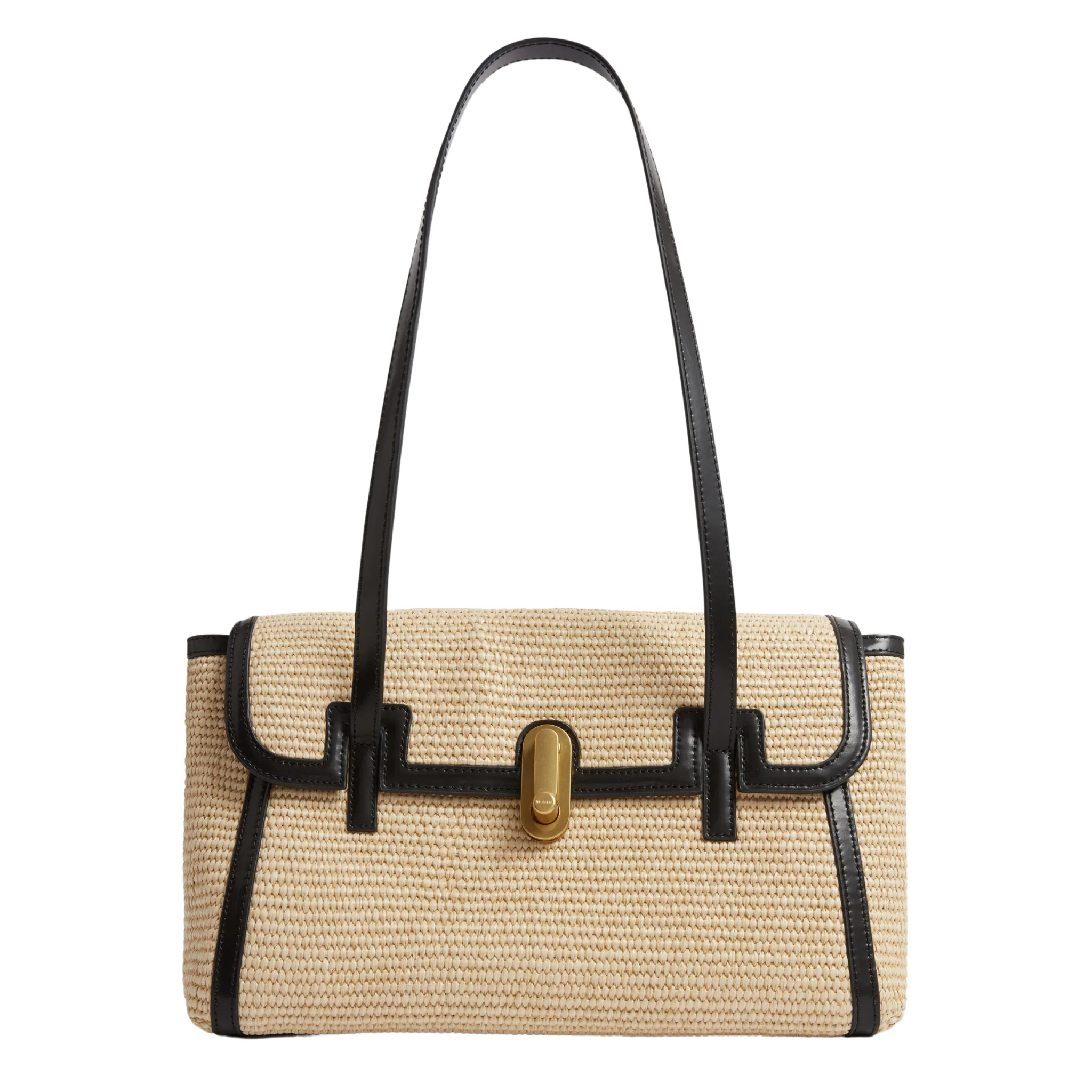 Womens Ted Baker Natural Kkylii Twist Lock Detail Raffia Tote Bag