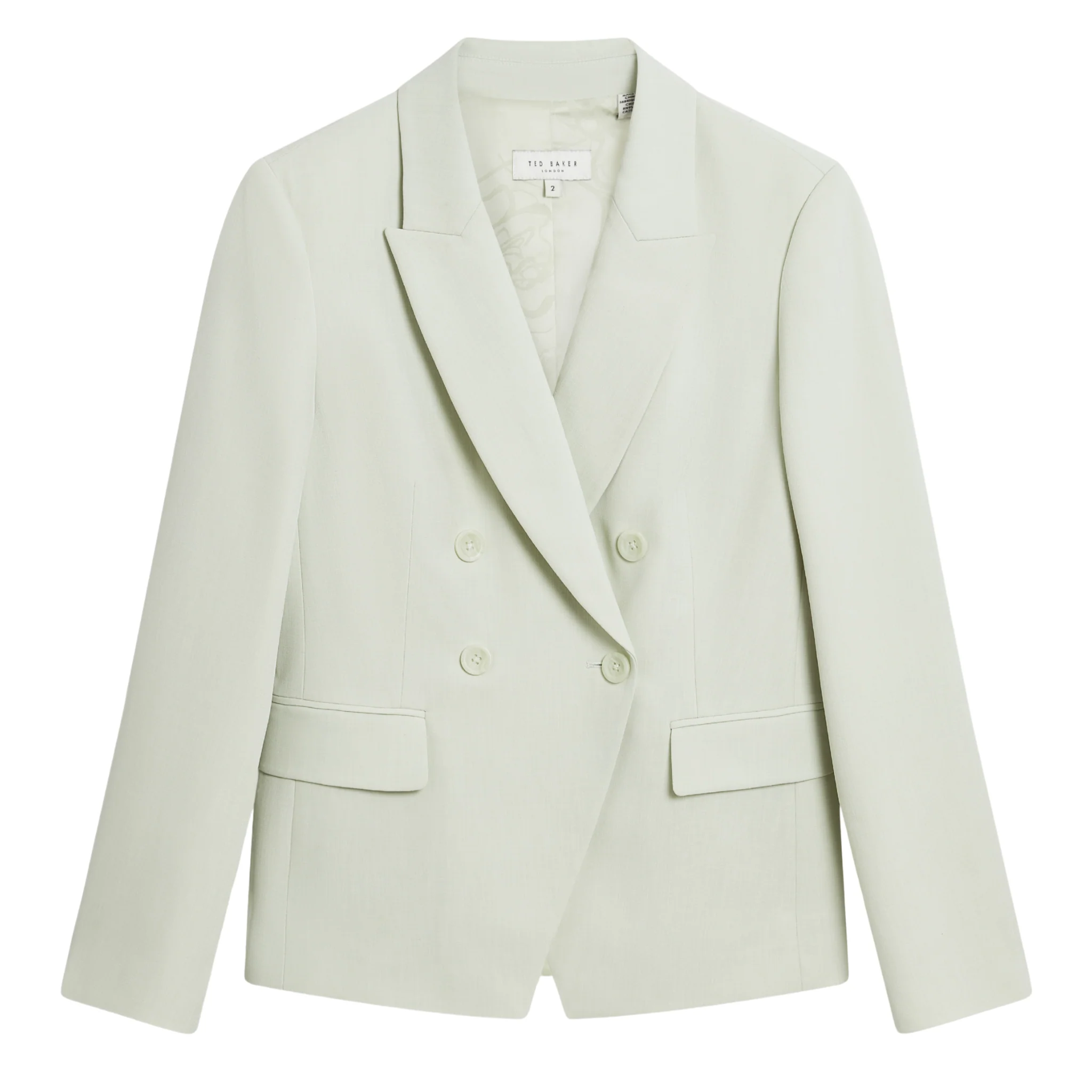 Womens Ted Baker Pale Green Brida Double Breasted Blazer - Image 2